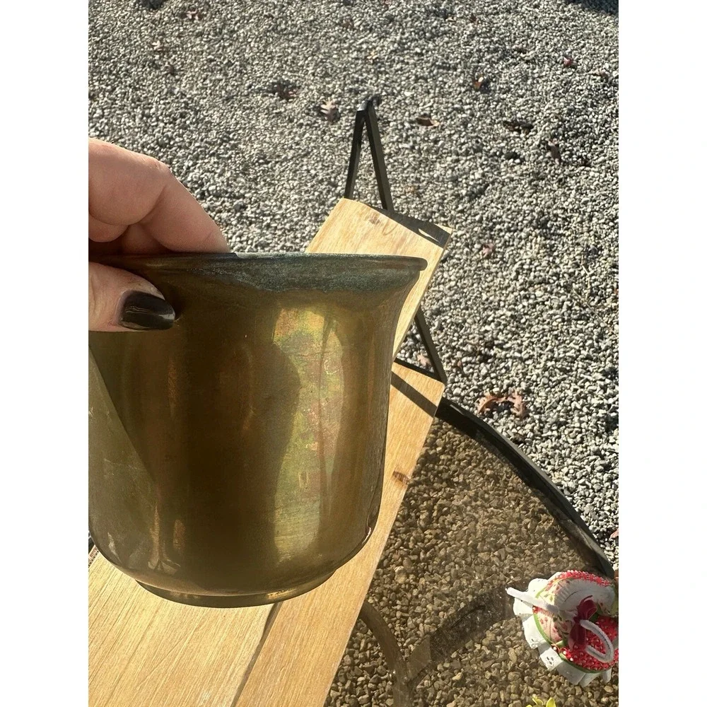 Small Brass Vintage Planter Defected See Pics
